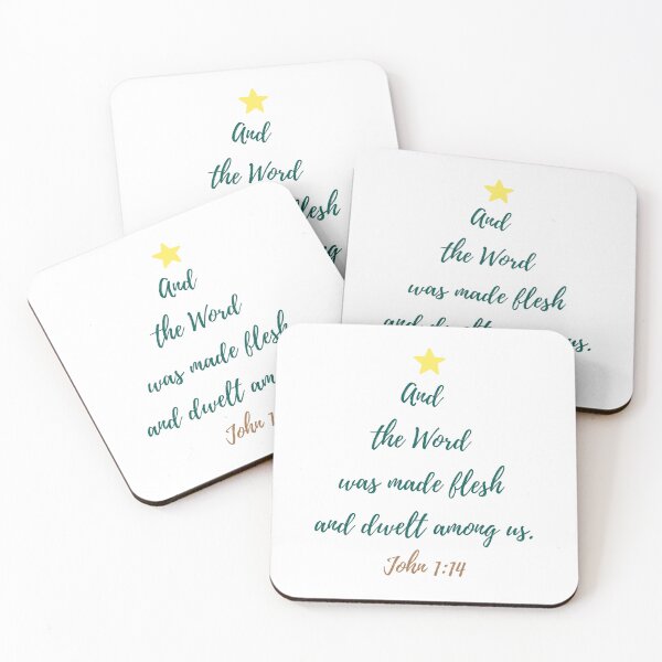 Item preview, John 1:14 Bible Verse Christmas Gift, Scripture Tree, Inspirational Holiday Item, Meaningful Christmas Gift, Faith-Inspired Coffee Accessory. designed and sold by InHisImageGifts.
