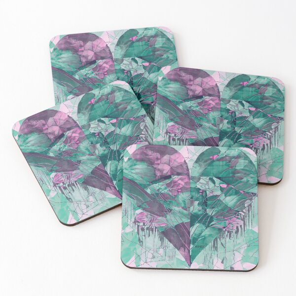 Item preview, Print of Abstract Heart in Sea Green and Magenta - dePace' designed and sold by mrpropcake.