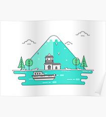 Flat Landscape illustration Poster