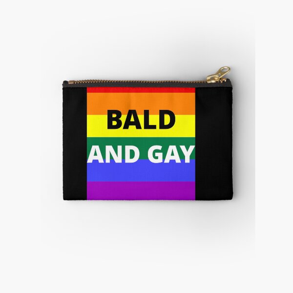Item preview, BALD AND GAY on rainbow background designed and sold by uniqueitems.