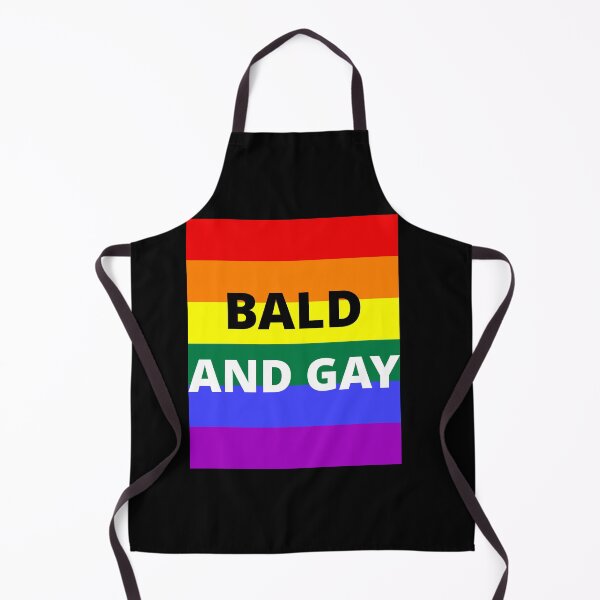 Item preview, BALD AND GAY on rainbow background designed and sold by uniqueitems.