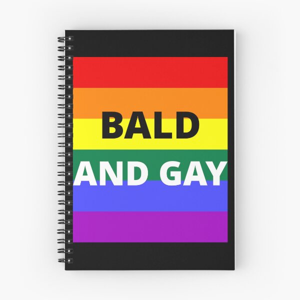 Item preview, BALD AND GAY on rainbow background designed and sold by uniqueitems.