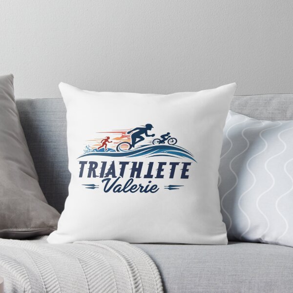 Artikelvorschau, Dynamische Triathletin Valerie – Schwimmen, Radfahren, Laufen entworfen und verkauft von Triathlongram.