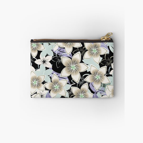 Item preview, White Hawaiian Blossom On Black Seamless Pattern designed and sold by Sharon Schwalbe.