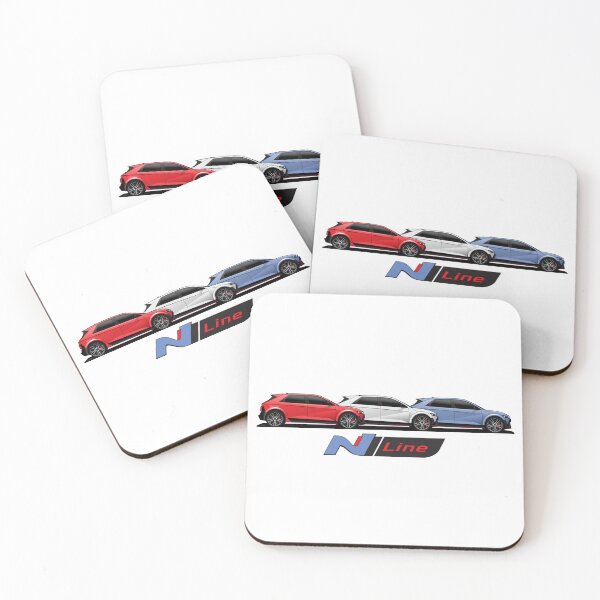 Item preview, Ioniq 5 N line Red White Blue illustration designed and sold by blackdogshop.