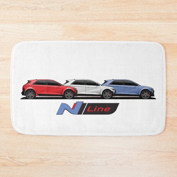 Item preview, Ioniq 5 N line Red White Blue illustration designed and sold by blackdogshop.