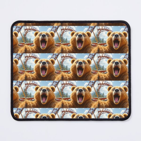 Item preview, Adorable baby bear capturing a shocked selfie on a roller coaster designed and sold by AlwaysHome.