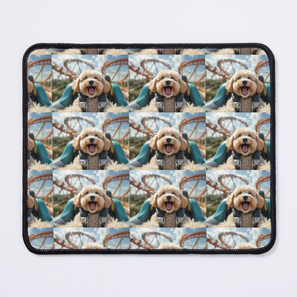 Item preview, Adorable Poodle puppy capturing a selfie on a roller coaster designed and sold by AlwaysHome.