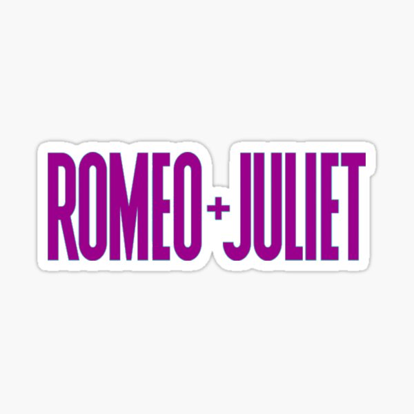 Vista previa del artículo con la obra «Pegatina de Romeo y Julieta Broadway 2024», diseñado y vendido por baranskini.