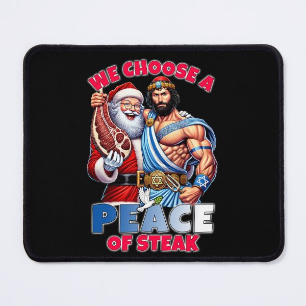 Item preview, WE CHOOSE A 'PEACE' OF STEAK - Funny Christmas and Hanukkah - Chrismukkah | Steak Lovers Carnivore Diet designed and sold by Made by Tamar.