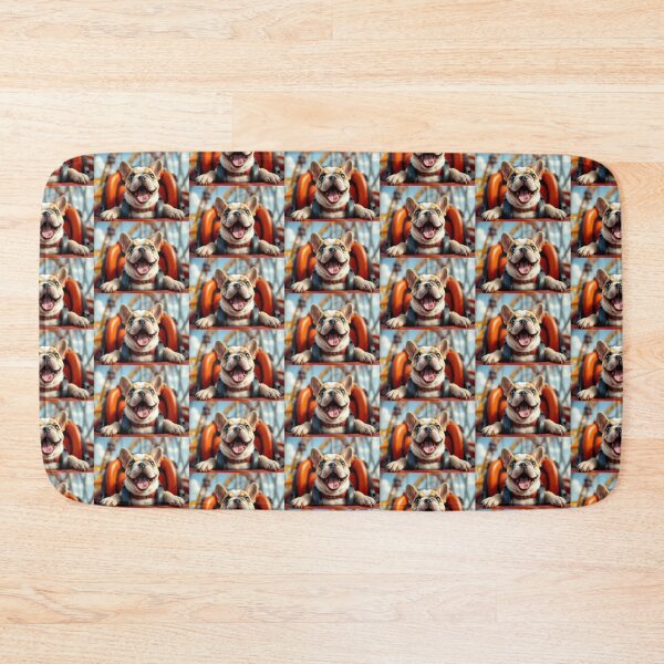 Item preview, Adorable Bulldog puppy capturing a selfie on a roller coaster designed and sold by AlwaysHome.