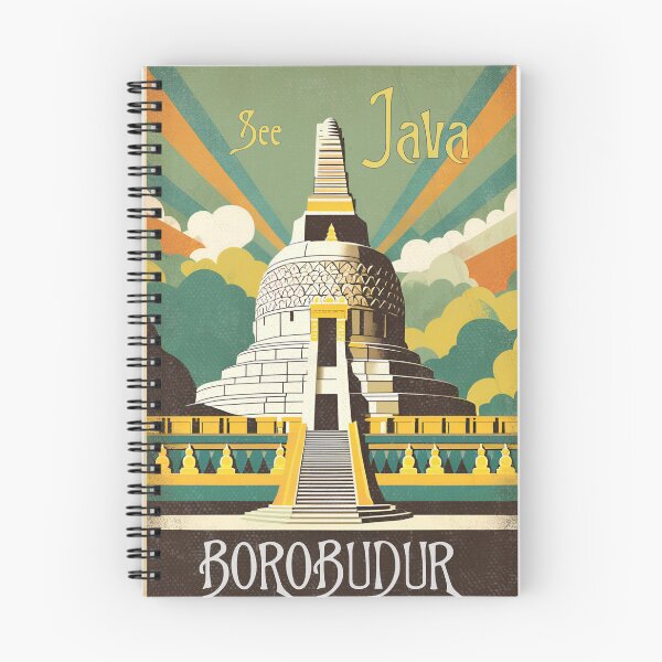 Item preview, Vintage Travel Art – See Java – Borobudur: Timeless Beauty in Ancient Splendor designed and sold by Lost-Horizons.