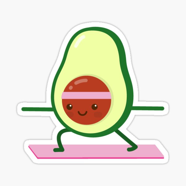 yoga de aguacate Pegatina
