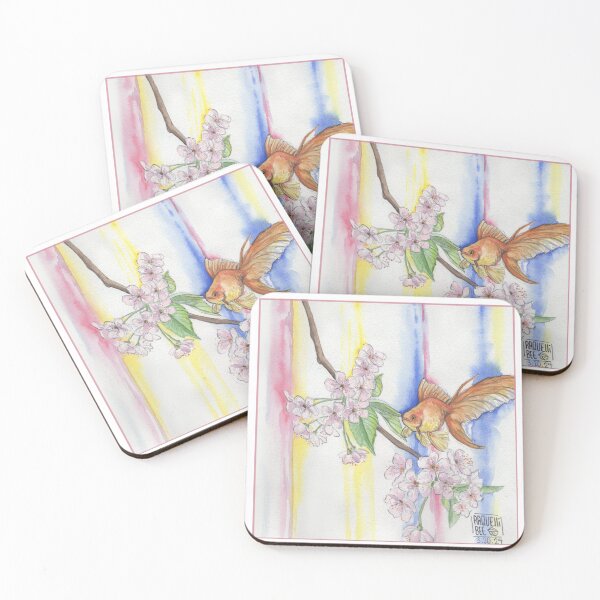 Item preview, Etherial Goldfish --- Cherry Blossom | Goldfish | Watercolor designed and sold by Raquellibee.