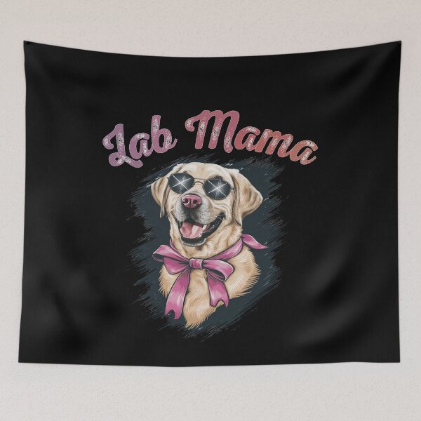 Item preview, Lab Mama - Cool Labrador Wearing Sunglasses And Pink Necklace Ribbon  designed and sold by Smix Pixels.