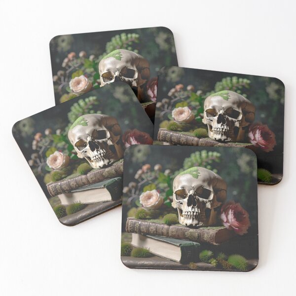Item preview, Poetic books and flowers with a skull designed and sold by VioletSky-Arts.