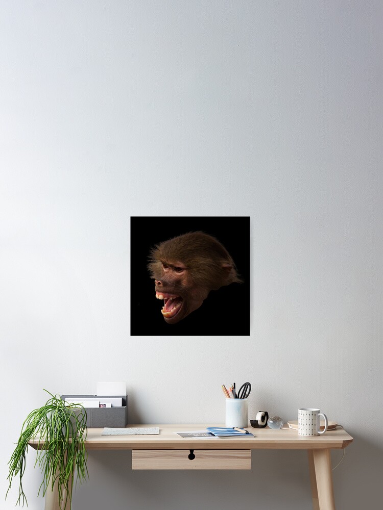 Imagen 2 de 3, Póster con la obra Angry Monkey Funny Meme Art, diseñada y vendida por AndenSol.