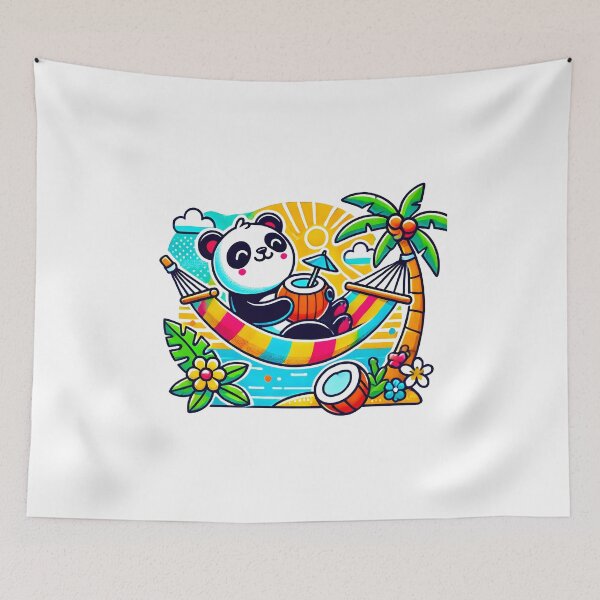 Item preview, Relaxed Cartoon Panda with Tropical Vibes designed and sold by shrolts.