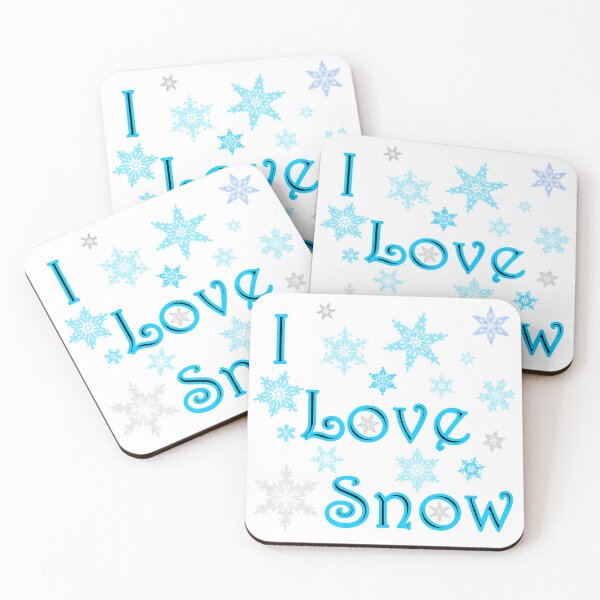 Item preview, I Love Snow with Snowflakes designed and sold by Inkhornmedia.