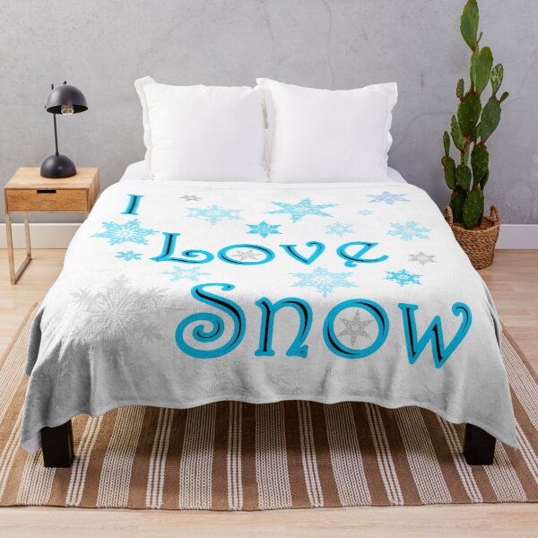Item preview, I Love Snow with Snowflakes designed and sold by Inkhornmedia.