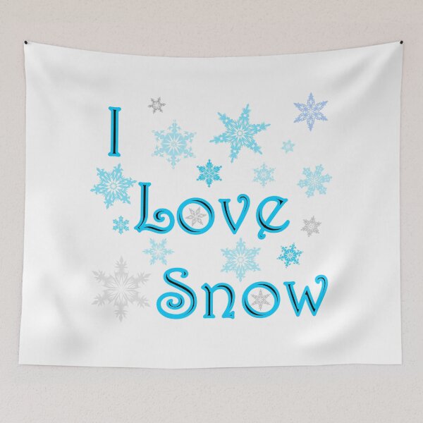 Item preview, I Love Snow with Snowflakes designed and sold by Inkhornmedia.