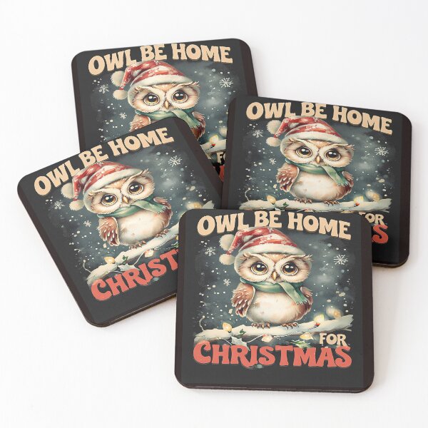 Item preview, Festive Owl Be Home for Christmas Holiday Design designed and sold by ibobo4656.