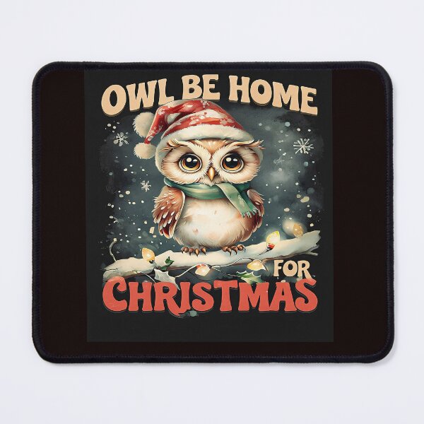 Item preview, Festive Owl Be Home for Christmas Holiday Design designed and sold by ibobo4656.