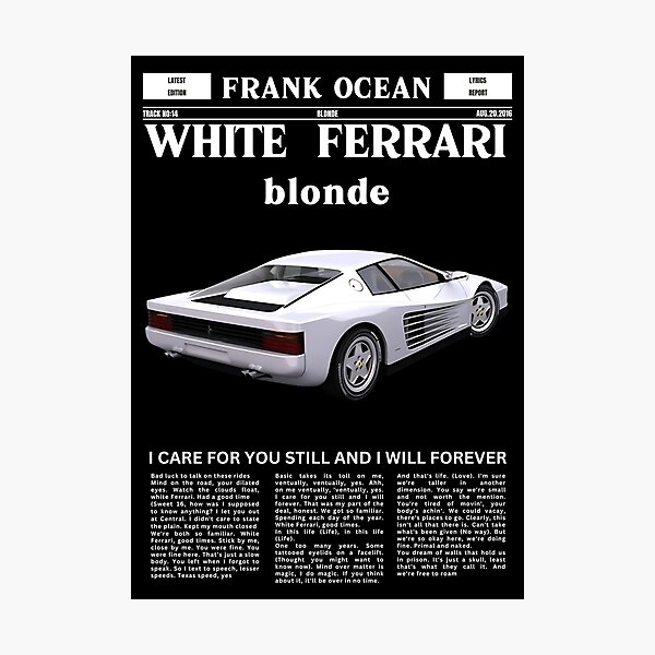 Item preview, Frank Ocean White Ferrari art Blond designed and sold by apixelwall.