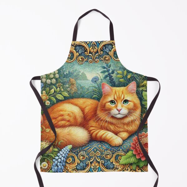 Item preview, Ginger Orange Cat in Flower Garden designed and sold by Illuministique.