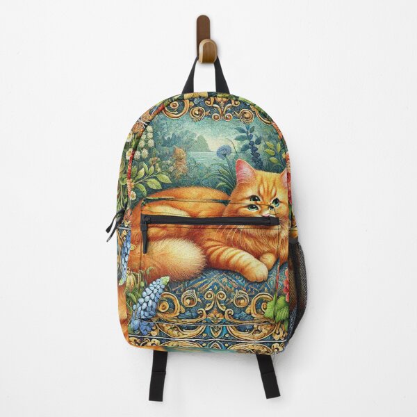 Item preview, Ginger Orange Cat in Flower Garden designed and sold by Illuministique.