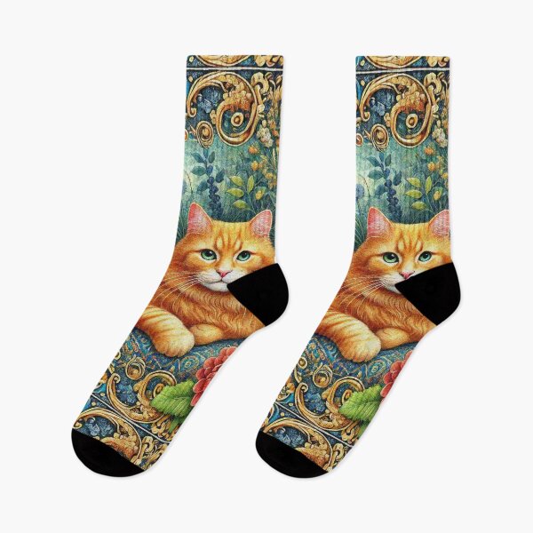 Item preview, Ginger Orange Cat in Flower Garden designed and sold by Illuministique.