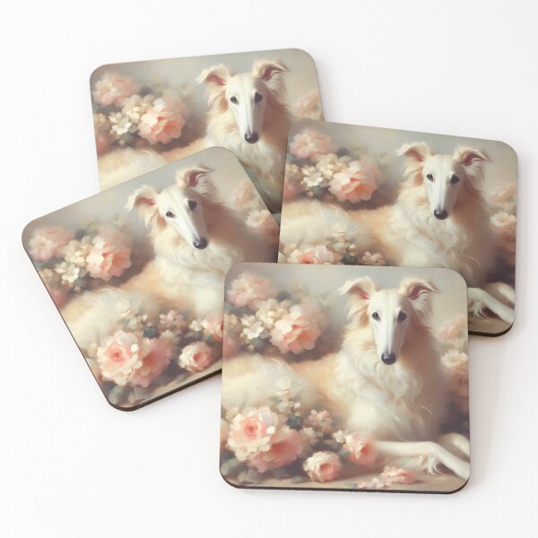Item preview, Pastel Victorian Borzoi Puppy Peonies  designed and sold by 123Rainbow.