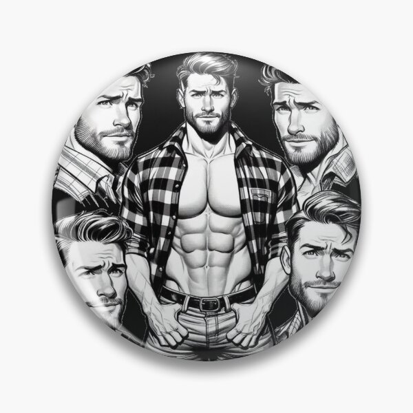Item preview,  Lumberjack Hunk Heaven LGBTQ Gay Pride Color-In Graphic Design designed and sold by ItsAKinkThing.