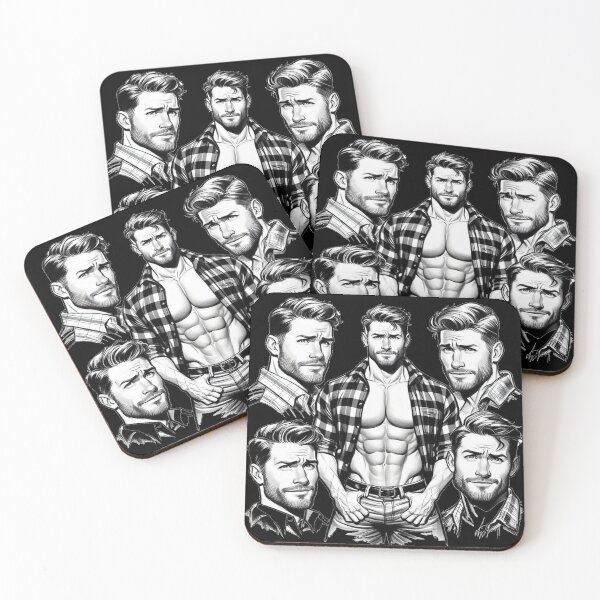 Item preview,  Lumberjack Hunk Heaven LGBTQ Gay Pride Color-In Graphic Design designed and sold by ItsAKinkThing.