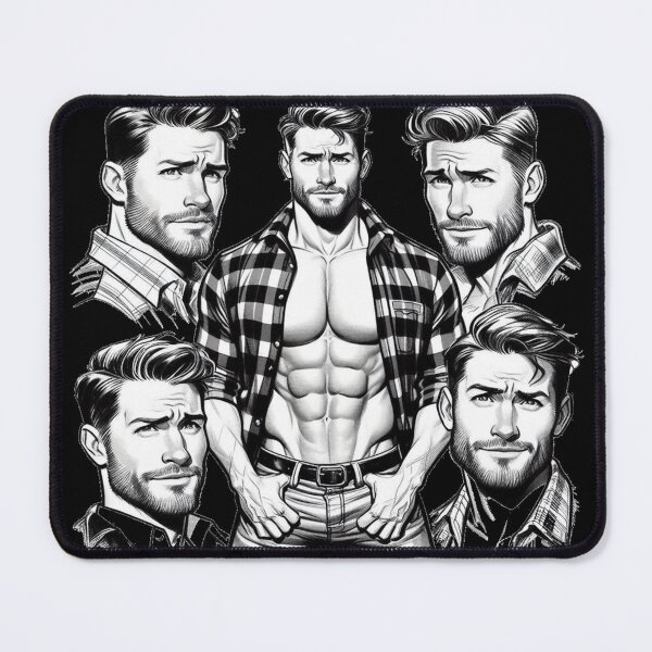 Item preview,  Lumberjack Hunk Heaven LGBTQ Gay Pride Color-In Graphic Design designed and sold by ItsAKinkThing.