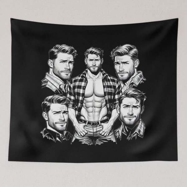 Item preview,  Lumberjack Hunk Heaven LGBTQ Gay Pride Color-In Graphic Design designed and sold by ItsAKinkThing.
