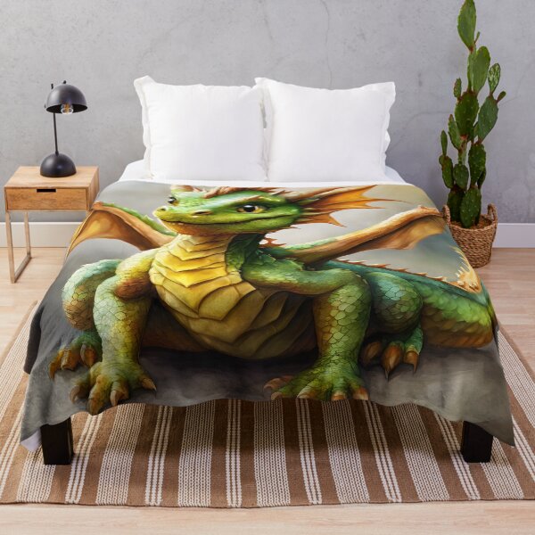 Item preview, A small green dragon smiles to show his friendliness. designed and sold by Vibes-vintage.