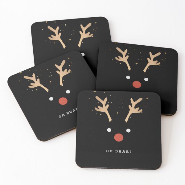 Item preview, Minimalist Reindeer Christmas Design - Oh Dear! - Black designed and sold by danfreeze.