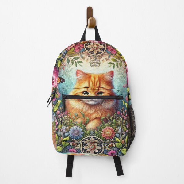 Item preview, Ginger Orange Cat in Flower Garden designed and sold by Illuministique.