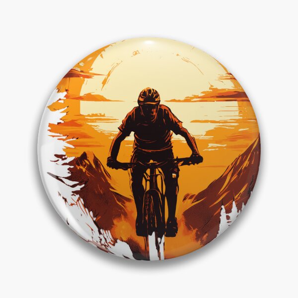 Item preview, Mountain Bike Rider Sunset Rough Terrain designed and sold by AiArtestry.