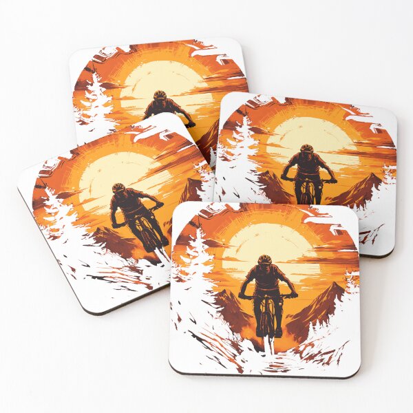 Item preview, Mountain Bike Rider Sunset Rough Terrain designed and sold by AiArtestry.