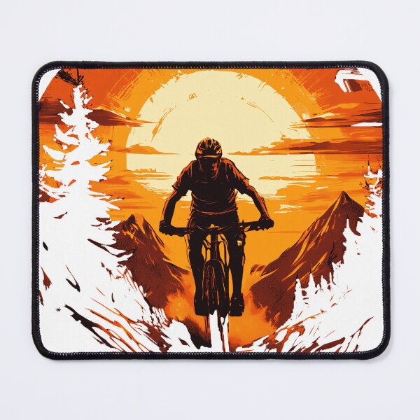 Item preview, Mountain Bike Rider Sunset Rough Terrain designed and sold by AiArtestry.