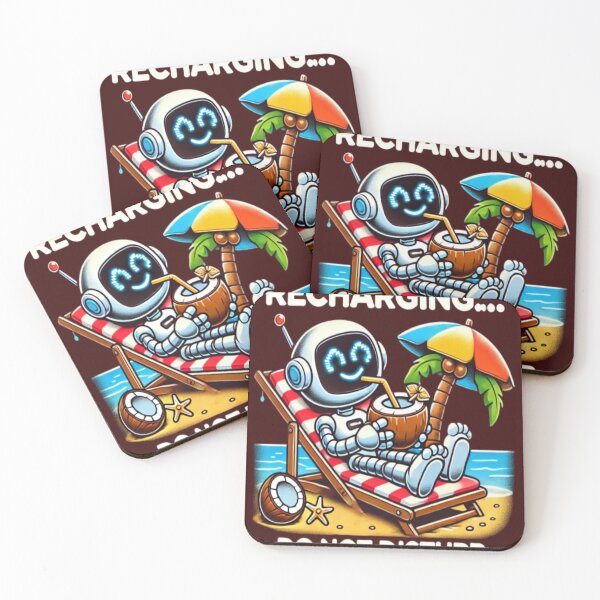 Item preview, Robot Relaxing with Coconut on the Beach designed and sold by ibobo4656.