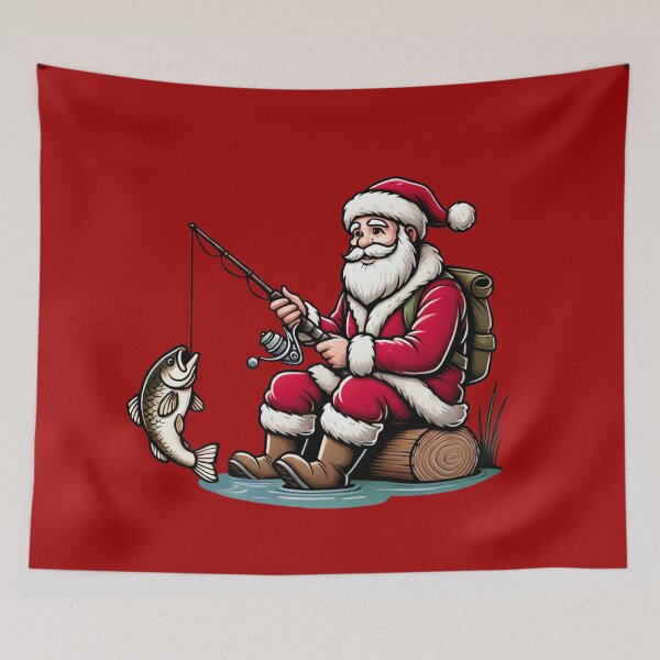 Item preview, Fishing Santa Claus at Christmas - caught a fish  designed and sold by messy-nessie.