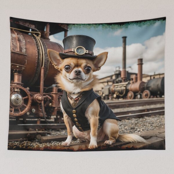 Item preview, Steampunk Chihuahua and Train  designed and sold by Skye Ryan-Evans.