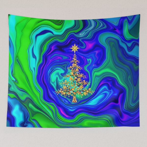 Item preview, Festive Fluid Art: Golden Christmas Tree Design designed and sold by AussieMuma.