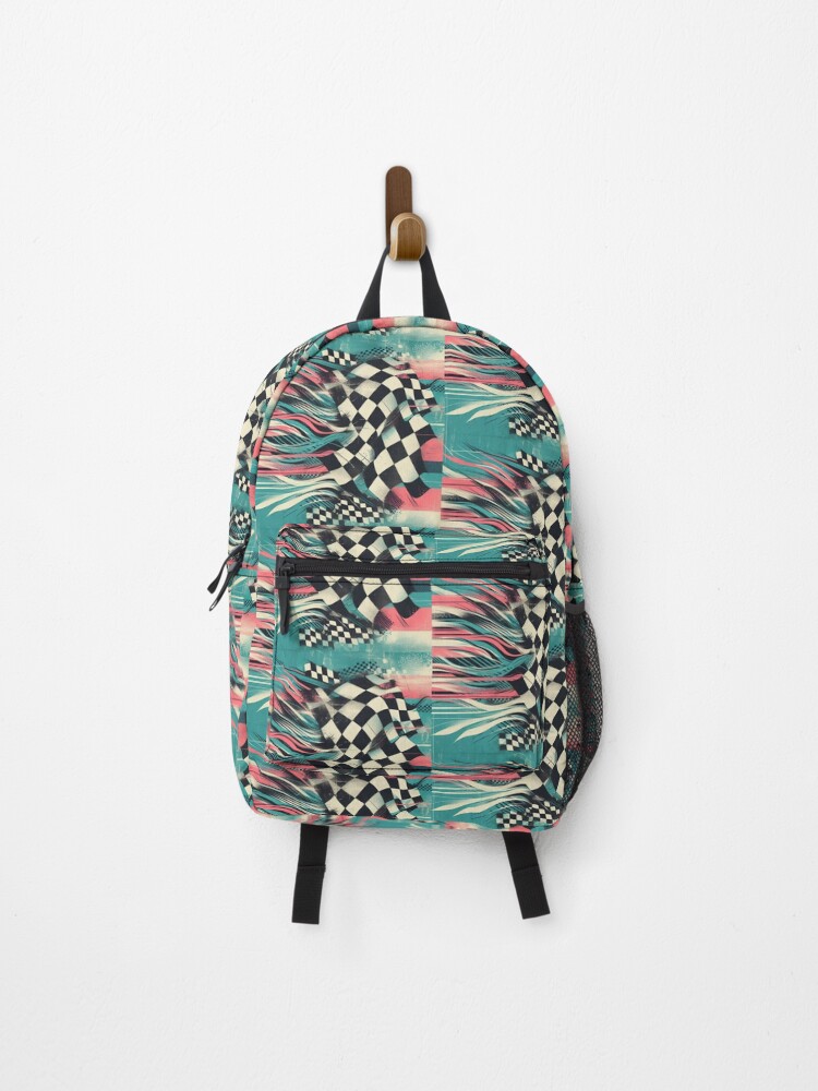 Thumbnail 1 of 3, Backpack, Vibrant Checkered designed and sold by RuggedSchemes.