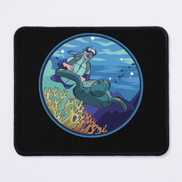 Item preview, Scuba Diver with Coral and Sea Turtles designed and sold by TurtleDojo.