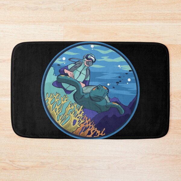 Item preview, Scuba Diver with Coral and Sea Turtles designed and sold by TurtleDojo.