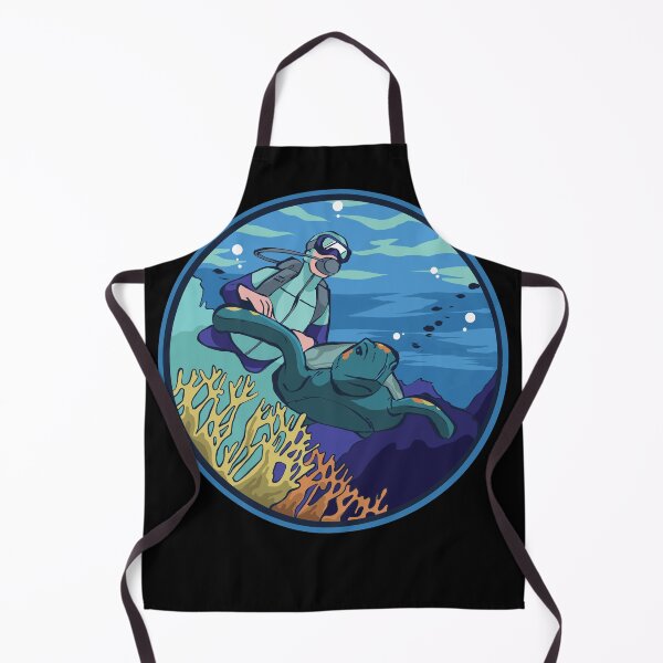 Item preview, Scuba Diver with Coral and Sea Turtles designed and sold by TurtleDojo.